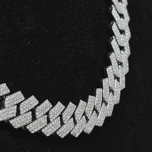 Luxury Moissanite Cuban Link <b>Chain</b> Necklace 925 Silver <b>Iced</b> <b>Out</b> Handmade Hip Hop Statement Jewelry Gift For Women And Men - Product Image 3