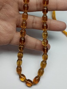 Cuentas talladas de cuarzo miel natural en forma de barril/tambor para joyería auténtica y de primera calidad - Product Image 3