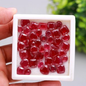 Rubis rouge ovale chauffé, pierre précieuse naturelle, fait main, taille mixte 5-12 carats, haute qualité, échantillon certifié, effet de couleur/feu pour bague - Product Image 1