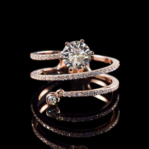 CONCEPTION 925 <b>Silver</b> D VVS2 Diamond Jewelry Custom 1ct Moissanite Diamond 18k <b>Solid</b> Gold Women Diamond Ring - Product Image 5