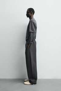 Pantalones Deportivos de Algodón Gris Oscuro para Hombre, Cintura Elástica con Cordón, Corte Recto, Bolsillos Laterales, Tejido de Punto Medio, para Otoño - Product Image 3