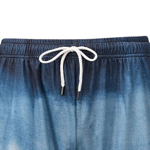 Men's Summer Casual 2-Piece <b>Set</b> Gradient Blue Tie-Dye T-Shirt Shorts Quick Dry Breathable Athletic Wear Crew Neck <b>Knitted</b> Fabric - Product Image 6