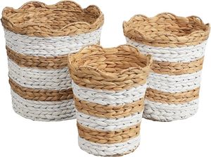 Water Hyacinth <b>Basket</b> Organizer Handmade Woven Home Storage <b>Basket</b> with Handles Boho Decor Wholesale Vietnam Manufacturer - Product Image 2