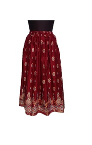 New Embroidered Elephant Floral Print <b>Chiffon</b> Fabric Vintage Boho Hippie Design Women's Breathable Eco-Friendly A-Line - Product Image 2