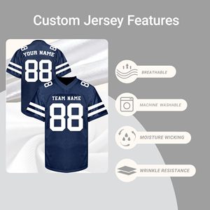 Fabricant de maillots de football américain en gros, mélange polyester-spandex, logo personnalisé, design sur mesure, broderie - Product Image 6