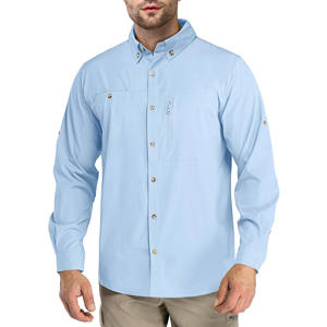 เสื้อเชิ้ตผู้ชายกันยับ สำหรับฤดูใบไม้ผลิและฤดูใบไม้ร่วง เสื้อทำงานสั่งทำขายส่งราคาถูก เสื้อสำหรับตกปลา เดินป่า - Product Image 1