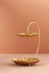 Soporte Dorado de Tres Niveles para Tartas, Bandeja de Servir Metálica Hecha a Mano con Asa Ornamental, Exhibidor de Postres de Múltiples Capas - Product Image 4