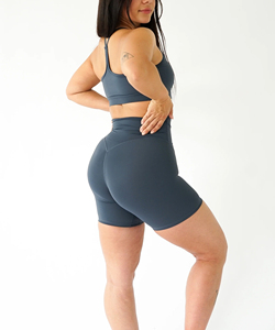 Shorts Deportivos Casuales para Mujer, Cintura Media, con Bolsillos, Transpirables, Cintura Elástica, Tejido de Lona, Ajustados, de Secado Rápido, Antiarrugas - Product Image 1