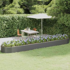 Grand lit de jardin surélevé en acier gris thermolaqué, durable, pour pots et jardinières - Product Image 1