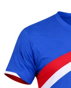 Ensemble t-shirt et short de sport pour hommes, bleu, rouge, blanc, séchage rapide, respirant, pour la course à pied, l'entraînement, la gym, la tenue de sport - Product Image 5