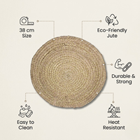 Jute Lurex Bohemian Design 38cm Diameter Non-Slip Handmade Eco-Friendly Dining Table Mat Home Hotel Use Bulk Supply Export