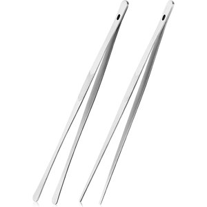 2 pinces de cuisine en acier inoxydable de 12 pouces, pinces à épiler à pointes dentelées, prise en main précise, qualité chef, ustensiles de cuisine robustes SIGAL MEDCO - Product Image 1