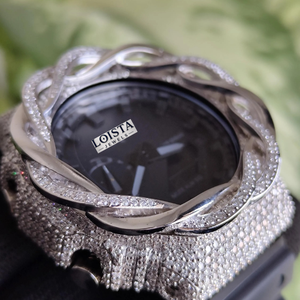 นาฬิกาข้อมือ Loista Jewels หรูหรา สายยาง ตัวเรือนสแตนเลส ประดับเพชรโมอิสซาไนต์ หน้าปัดทรงเหลี่ยม ระบบควอตซ์ ETA Movement เหมาะสำหรับองค์กร - Product Image 6