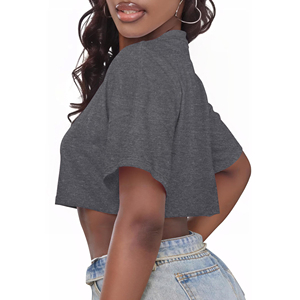 เสื้อยืดครอปคอกลมผู้หญิง ผ้าโมดอลนุ่ม น้ำหนักเบา ระบายอากาศได้ดี เสื้อฤดูร้อน สวมใส่สบาย เสื้อยืดลำลองสำหรับใส่กลางแจ้ง - Product Image 6