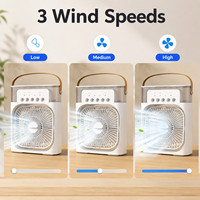 Refroidisseur d'air portable avec grand réservoir d'eau de 600 ml, 5 buses de pulvérisation, alimentation USB, faible bruit, 3 vitesses, pour la maison, la voiture et l'extérieur