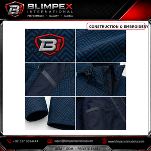 Veste coupe-vent unisexe personnalisée OEM, imprimée, bleu marine et vert sarcelle, à capuche, imperméable, pour l'extérieur, avec doublure en maille respirante - Product Image 3