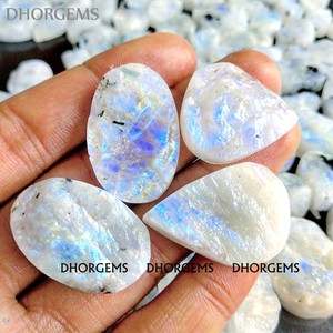 Piedra de Luna de arcoíris Natural, piedras preciosas drusas, cabujón de Fuego Azul, piedra de luna de arcoíris, piedras preciosas crudas para fabricación de joyas - Product Image 3