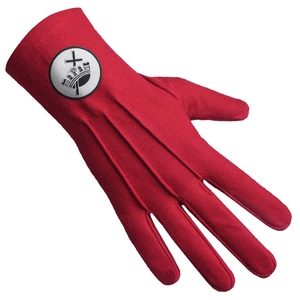 Guantes de Algodón Rojos con Parche Blanco de la Hermandad Lady Knights Cyrene - Product Image 2