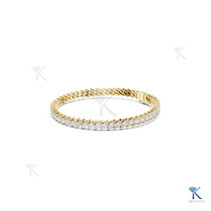 5.00 X 2.50 mm Marquise Cut Lab Grown Diamond Filled Tennis Bracelet 14K <b>Solid</b> <b>Gold</b> Unisex Luxury Bridal Jewelry - Product Image 6