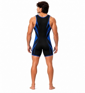 <b>Men</b> Wrestling Singlet One Piece Spandex Nylon Sleeveless Scoop Neck Breathable All Seasons Gymnastics <b>Suit</b> - Product Image 2