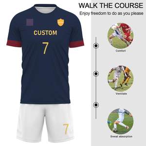 Ensemble de tenue de football pour hommes, femmes et jeunes, maillot et short complets, matière respirante conçue pour les performances sportives en équipe - Product Image 5