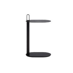 Wrought Iron Metal Coffee <b>Table</b> Hand-Carved Conical Pedestal Base <b>Black</b> Color Adjustable Height Living Room Furniture - Product Image 5