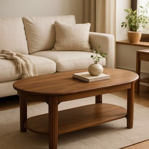 Table basse décorative moderne faite à la main pour salon, structure en bois et métal - Product Image 1