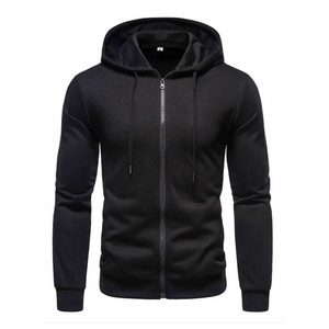 Men's Black Hooded <b>Zipper</b> <b>Sweatshirt</b> Raglan Sleeve Regular Fit Casual Style Fleece Fabric Polyester/Cotton Quick Dry Breathable - Product Image 1