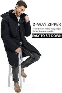 JAWERU, abrigos de invierno para hombre, chaquetas de invierno resistentes al agua, abrigos gruesos y cálidos, abrigos acolchados, chaqueta larga de plumón - Product Image 5