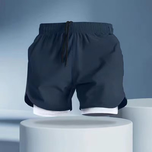 Pantalones Cortos Deportivos de Secado Rápido para Hombre, Cintura Media, Transpirables, Tejido Oxford, Elástico Frontal, Estilo Bermuda, para Fitness, Running, Entrenamiento, Casual - Product Image 1
