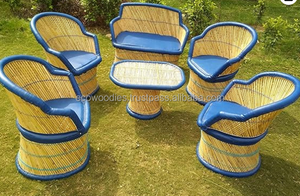 Conjunto de Mesa y Sillas de Bambú Ecológico Moderno con Sofá para Jardín, Terraza o Sala de Estar - Product Image 3