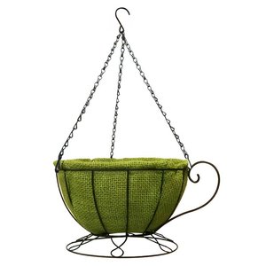 Support de pot de fleurs décoratif en fer avec art botanique de luxe pour un style élégant de jardin, balcon et véranda - Product Image 1