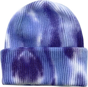 2025 Custom Design Tie Dye Men's Winter Warm Knitted <b>Beanie</b> <b>Hat</b> <b>Slouchy</b> Stripe Wool for Adult - Product Image 4