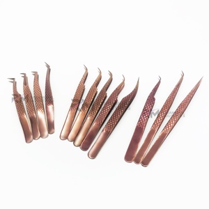 Pince à épiler pour extensions de cils RMI Diamond Grip Rose Gold Plasma, en acier inoxydable, pointe lisse de précision, 10 mm, logo Leaser - Product Image 6