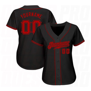 Maillot de baseball authentique noir et rouge personnalisé, uniforme d'équipe haut de gamme, vêtements de sport de baseball personnalisés, logo personnalisé, nom du joueur - Product Image 2