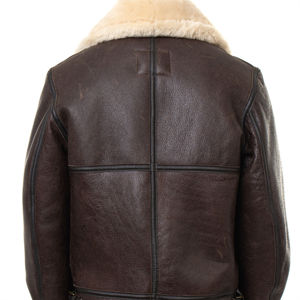 New Men's <b>Vintage</b> Sheep Skin Leather Jacket Stand Collar <b>Windbreaker</b> Autumn Motor Biker Customizable High Quality - Product Image 5