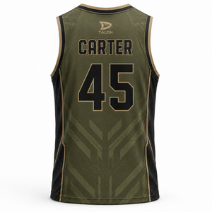 Camiseta de Baloncesto TALON para Hombre, Modelo UNIT 45, Cuello en V, Sin Mangas, Absorbe la Humedad, Sublimada, para Adultos, Todas las Temporadas - Product Image 2