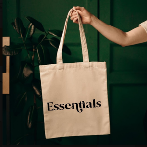 Sac fourre-tout polyvalent en coton recyclé naturel imprimé sans soufflet pour le shopping, avec logo personnalisé, réutilisable, vente en gros, sacs promotionnels - Product Image 3