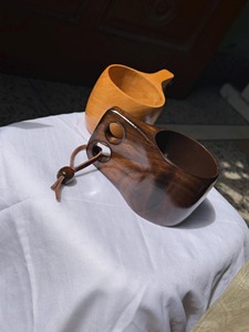 แก้วคุกซาทำมือ ราคาถูก แก้วไม้สไตล์นอร์ดิก สำหรับกาแฟ ชา ใช้กลางแจ้งและในชีวิตประจำวัน แก้วคุกซาคุณภาพพรีเมียม - Product Image 3