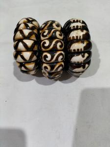Handmade Multi Colour Resin Bangle Bracelet Set Round Chunky Pattern Fashion Jewellery for Women Art Collectible from India. - Product Image 5