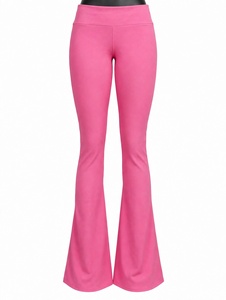 Wholesale Hot <b>Pink</b> <b>Womens</b> Activewear Set Sports Bra High Waist Flared <b>Leggings</b> Workout Fitness Set Custom Gym Wear Two Piece - Product Image 4
