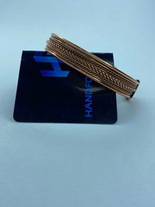 Luxury Handforge Global Impex HGI-80098 Vintage Gold Plated <b>Copper</b> Cuff <b>Bracelet</b> Sustainable Solid <b>Copper</b> Bangle for Wedding - Product Image 3