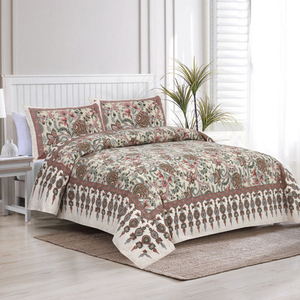 Juego de Ropa de Cama Boho Artesanal de 3 Piezas, Floral Satrangee, Estampado a Mano, Algodón 200 Hilos, Antiácaros, Personalizable, para Todas las Estaciones - Product Image 3