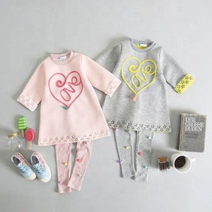 Super Comfy Pretty Pink Tunic Made From Soft Stretchy Cotton Featuring Round Neckline Love Heart Motif & Punched Trims For Cutie - Product Image 3