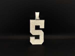 Pendentif personnalisé en acier inoxydable plaqué argent avec diamants CZ glacés, breloque hip-hop en strass de cristal, bijou de mode unisexe, cadeau - Product Image 1