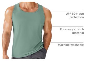 Débardeur tricoté sans manches pour homme, col rond, respirant, en coton et élasthanne, brodé, écologique, séchage rapide, pour le sport et la gym - Product Image 5