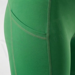 High Waist <b>Women's</b> Green <b>Leggings</b> Full Length Seamless Stretch Breathable Sporty With Pockets All Seasons - Product Image 4