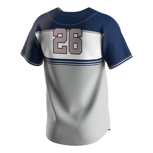 Wholesale Practice Wear Breathable Solid <b>Baseball</b> Jersey Short Front Customizable Colors Logo Digital Print 100% Polyester - Product Image 6