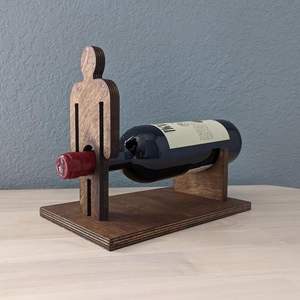 Élégant porte-bouteilles en bois artisanal, organiseur de rangement pour bouteilles, parfait pour la maison, la cuisine, la salle à manger, le bar, décoration - Product Image 3