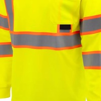 Chemises polo à manches longues unisexes à haute visibilité réfléchissantes, logo personnalisé, vêtements de travail bicolores, polyester bon marché